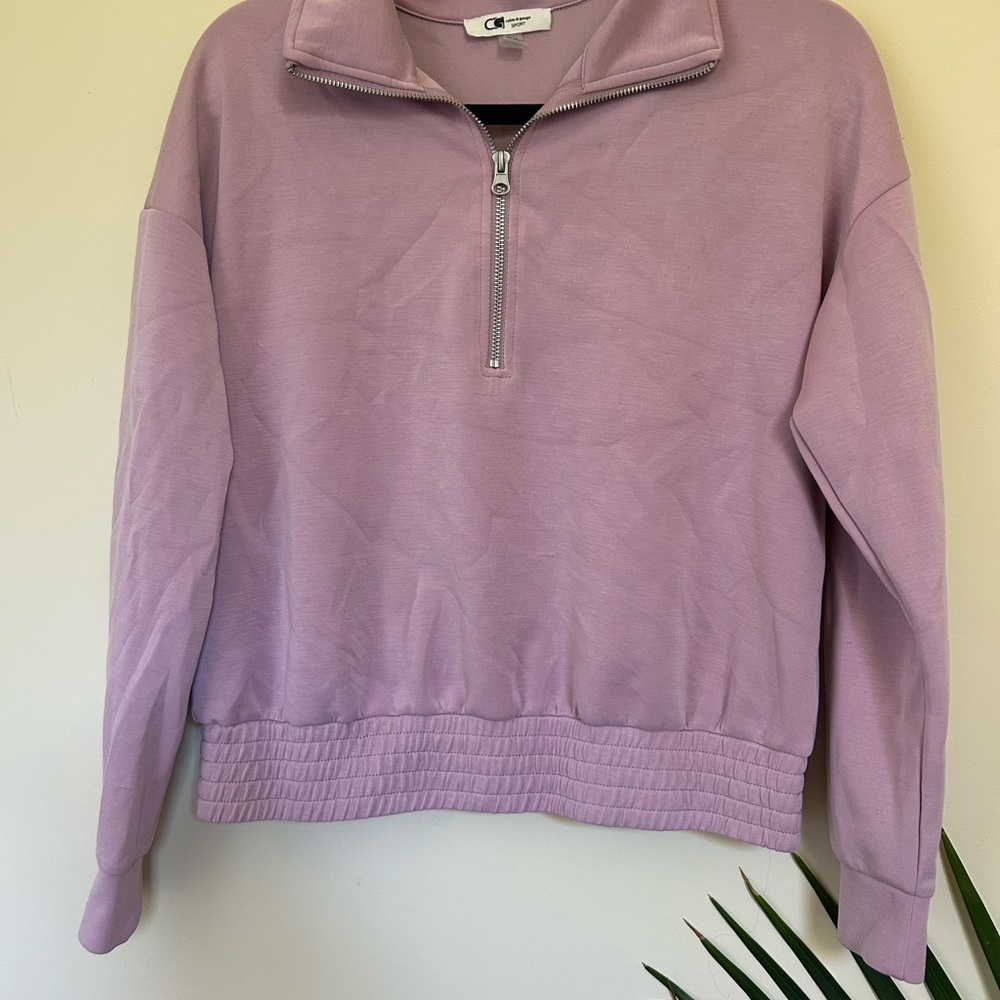 Cable & Gauge Women's Lilac Half-Zip Pullover